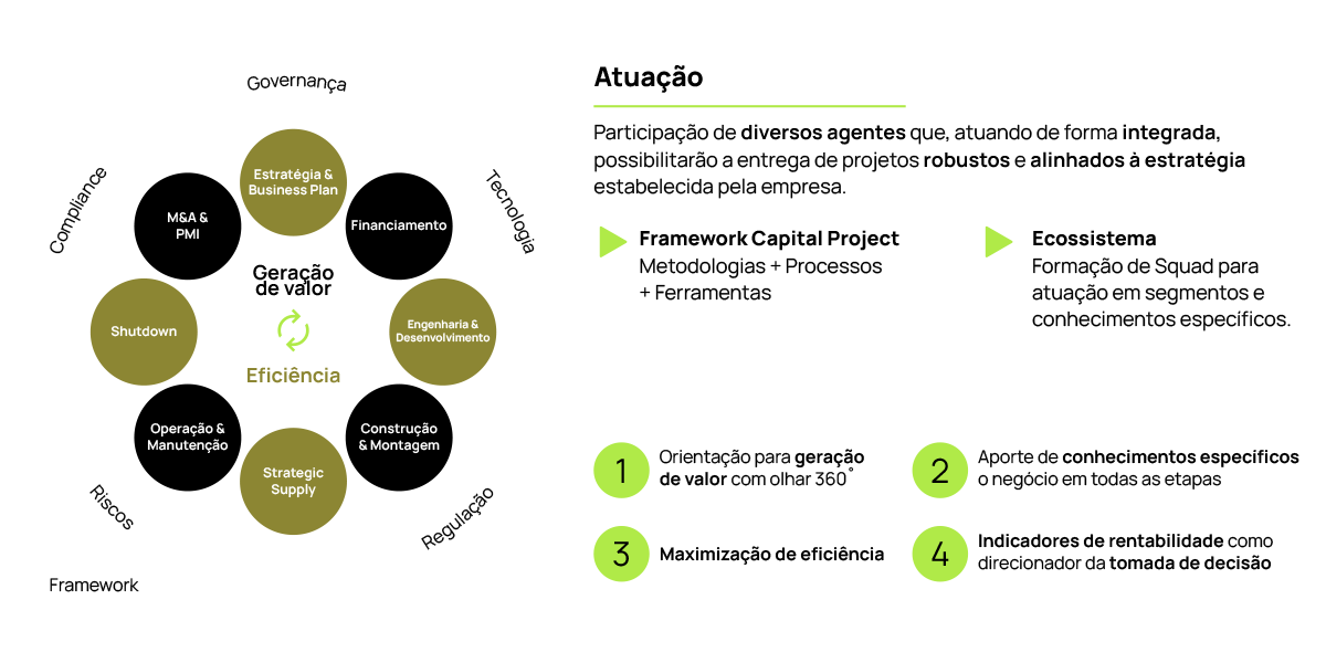 Capital Projects: Diagrama do Framework da atuação Diagrama do Framework da solução de Capital Projects