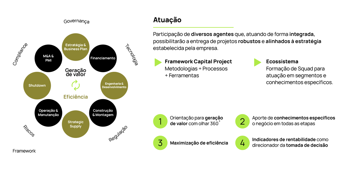 Diagrama do Framework da solução de Capital Projects